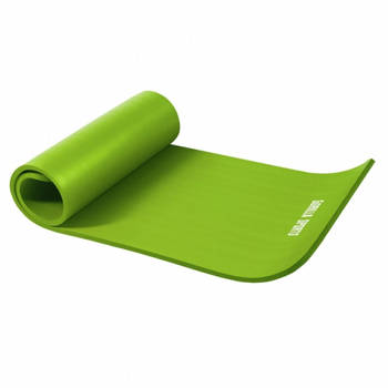 Gorilla Sports Yogamat Deluxe (190 x 100 x 1,5 cm) - Yoga Mat - limegroen