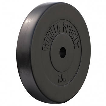 Gorilla Sports Gewichtsschijf - Halterschijf - 7,5 kg - Kunststof - 30 mm