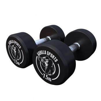 Gorilla Sports Dumbbell set 15 kg - Halterset - 2x7,5 kg - Dumbells - Gietijzer