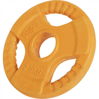 Gorilla Sports Gewichtsschijf - Halterschijf - 2,5 kg - Gripper Gietijzer (rubber coating) - 50 mm