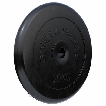 Gorilla Sports Halterschijf - 20 kg - Gietijzer - Rubber - 30 mm