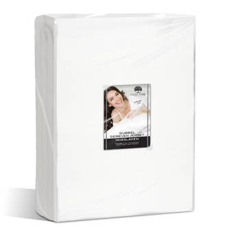 Nightsrest VP Dubbel Jersey Matras Hoeslaken - Wit Maat: 140x200/220 + 40 cm