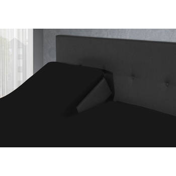 Nightsrest VP Dubbel Jersey Spilt Topper Hoeslaken - Zwart Maat: 140x200/220 + 12cm