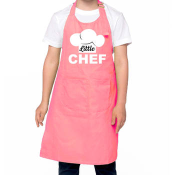 Little chef Keukenschort kinderen/ kinder schort roze voor jongens en meisjes - Feestschorten