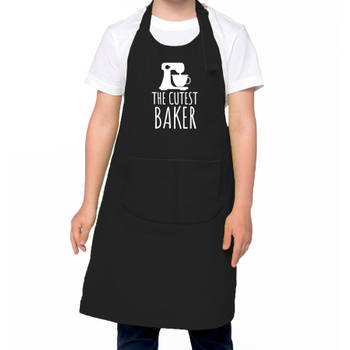 The cutest baker keukenschort/ kinder bakschort zwart voor jongens en meisjes - Bakken met kinderen - Feestschorten
