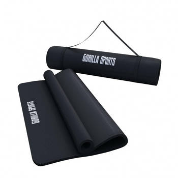 Gorilla Sports Yogamat Deluxe (190 x 100 x 1,5 cm) - Yoga Mat - zwart