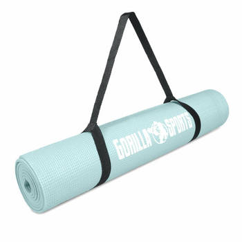 Gorilla Sports Yogamat - Fitnessmat - PVC - 180 x 60 x 0,5 – Ijsblauw