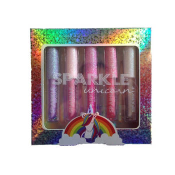 Sparkle unicorn lipgloss set van 5