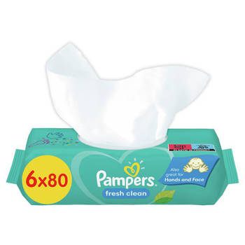 Pampers - Fresh Clean - Billendoekjes - 480 doekjes - 6 x 80