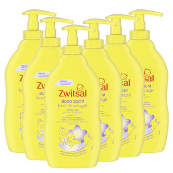 Zwitsal - Slaap Zacht - Bad & Wasgel - Lavendel - 6 x 400ml - Voordeelverpakking