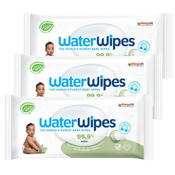 Waterwipes - Snoetenpoetser Soapberry - 3 x 60 Babydoekjes - 99,9% water *Plastic Vrij