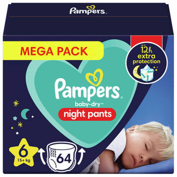 Pampers - Night Pants - Maat 6 - Mega Pack - 64 luierbroekjes