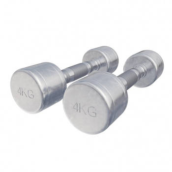 Gorilla Sports Dumbellset 8 kg - 2x4 kg - Halterset - Vaste dumbbells - Chroom