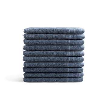 OUTLET BADTEXTIEL - set van 10 - washand 16x21 - jeans blauw