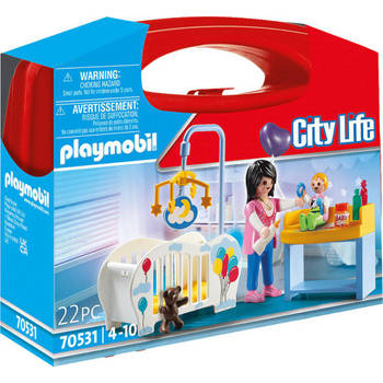 Playmobil City Life speelkoffer babykamer