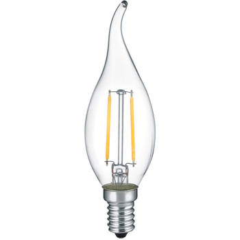 LED Lamp - Kaarslamp - Filament - Trion Kirza - E14 Fitting - 2W - Warm Wit-2700K - Transparant Helder - Glas