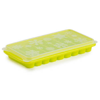 Tray met Flessenhals ijsblokjes/ijsklontjes staafjes vormpjes 10 vakjes kunststof groen - IJsblokjesvormen