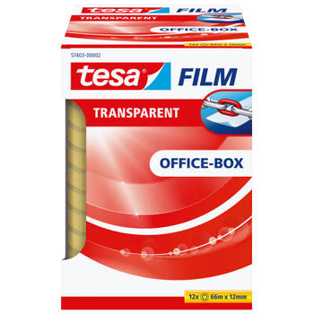tesafilm transparant 20 Office box transparant, tapemaat: 12 mm x 66 m