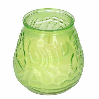 Windlicht geurkaars - groen glas - 48 branduren - citrusgeur - geurkaarsen