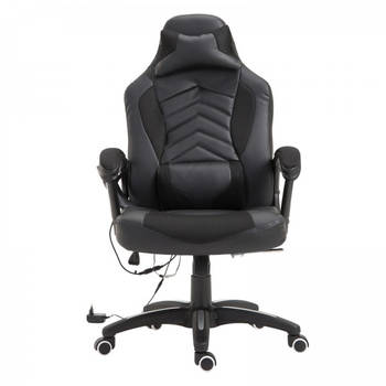 Ergonomische Bureaustoel - Gamestoel - Gamechair - Massage functie - Warmtefunctie - Kunstleer - Zwart