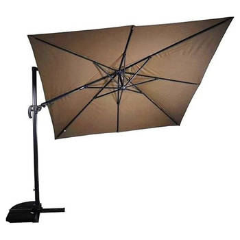 Blokker Zweefparasol VirgoFlex Taupe 300 x 300 cm - inclusief zware parasolvoet aanbieding