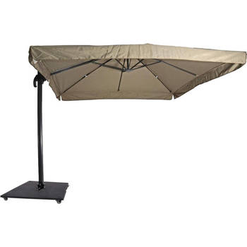 Blokker Zweefparasol Virgo Taupe 300 x 300 cm - inclusief zware parasolvoet aanbieding