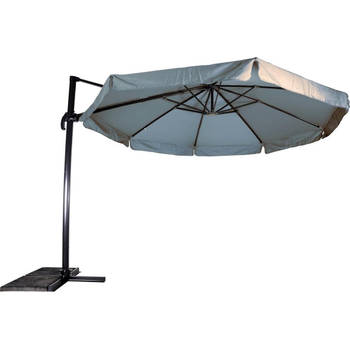 Zweefparasol Virgo Grijs Ø350 cm - inclusief kruisvoet