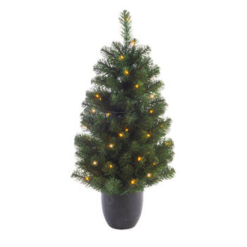 Kunstboom/kunst kerstboom met verlichting 120 cm - Kunstkerstboom