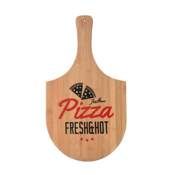Pizza bord/snijplank met handvat fresh & hot 53 cm van hout - Snijplanken