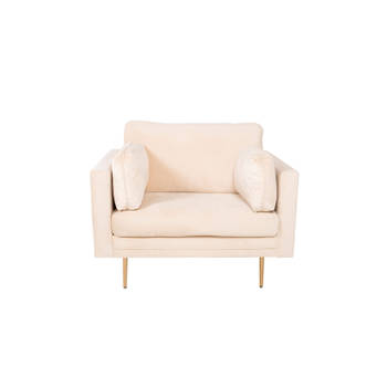 Boom fauteuil velours lichtbeige.