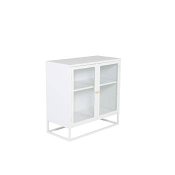 Bakal dressoir 2 glasdeuren, 2 planken, wit.