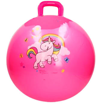 Roze skippybal met eenhoorn 46 cm - Skippyballen