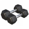 Gorilla Sports Dumbbels - Set 14 kg - 6 & 8 kg - Hexagon - Gietijzer