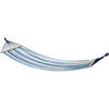 Hangmat Beach Vibes - blauw/naturel - 200 x 100 cm - met houten/touwen frame - Hangmatten
