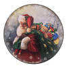 Clayre & Eef Onderbord Ø 33 cm Rood Kunststof Rond Kerstman Kerstbord Rood Kerstbord