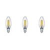 LED Lamp - Filament - Trion Kamino - Set 3 Stuks - E14 Fitting - 2W - Warm Wit-2700K - Transparant Helder - Glas