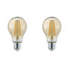 LED Lamp - Trion Lamba - Set 2 Stuks - E27 Fitting - 4W - Warm Wit 3000K - Amber - Glas