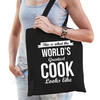 Worlds greatest cook tas zwart volwassenen - werelds beste kok cadeau tas - Feest Boodschappentassen