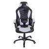 Ergonomische Bureaustoel - Gamestoel - Gamechair - Massage functie - Warmtefunctie - Kunstleer - Zwart/Wit