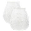 Set van 2x stuks witte Lowboy buiten tafel sfeer kaarsen 10 cm 40 branduren in glas - Waxinelichtjes