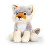 Pluche knuffel dier grijze wolf 18 cm - Knuffeldier