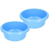 Set van 2x stuks camping afwasteilen / afwasbakken blauw rond 6,2 liter - Afwasbak