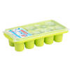 Tray met dikke ronde blokken ijsblokjes/ijsklontjes vormpjes 10 vakjes kunststof groen - IJsblokjesvormen