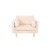 Boom fauteuil velours lichtbeige.