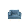 Boom fauteuil velours blauw.