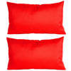 2x stuks buiten/woonkamer/slaapkamer kussens in het rood 30 x 50 cm - Sierkussens