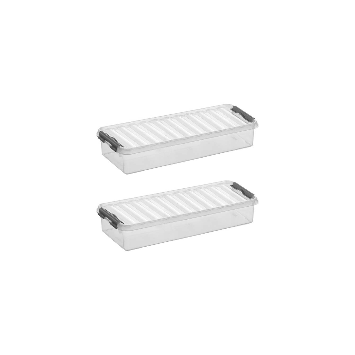 Sunware - Q-line opbergbox 2,5L - Set van 2 - Transparant/grijs