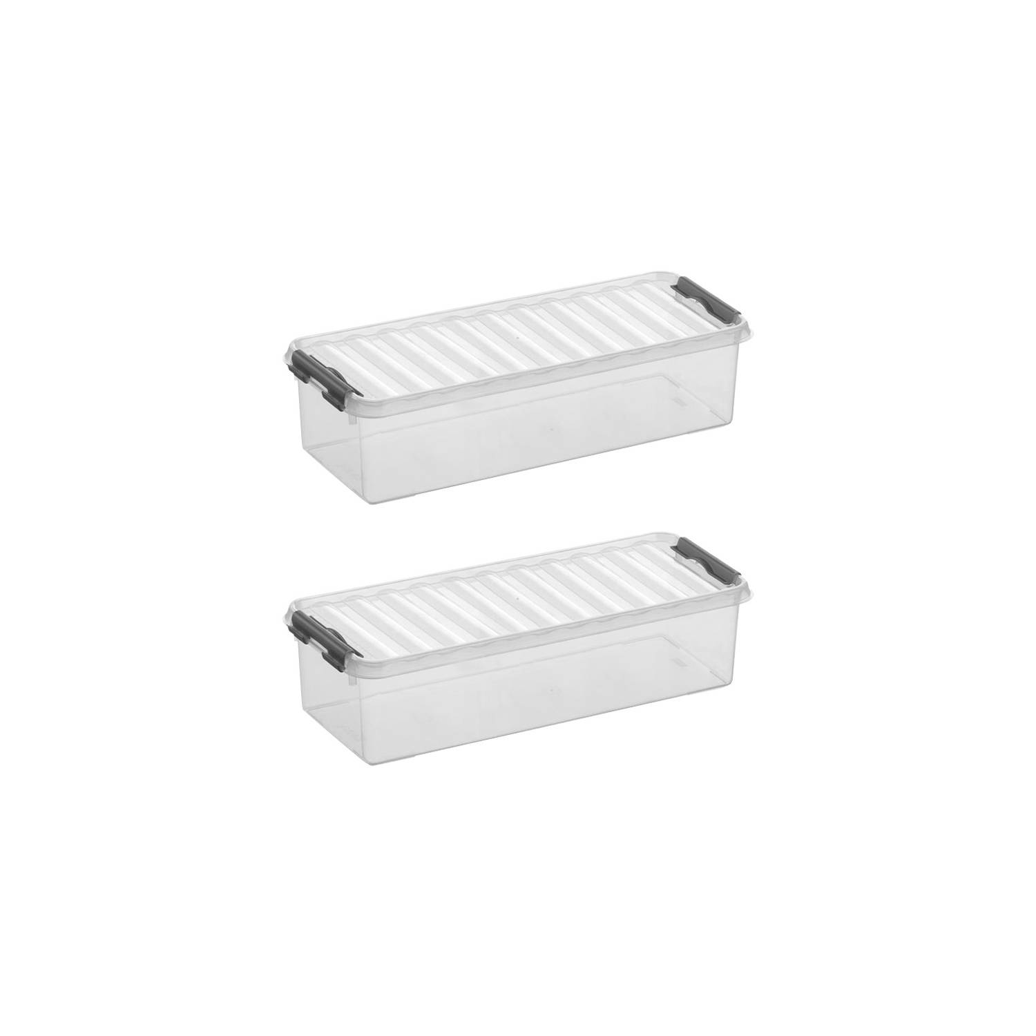 Sunware - Q-line opbergbox 3,5L - Set van 2 - Transparant/grijs