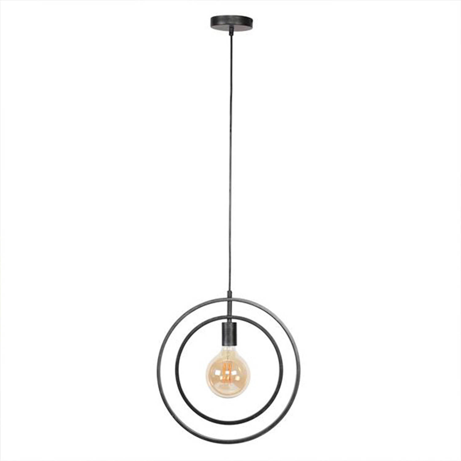 Hanglamp industrieel Otan 1-lichts open zwart