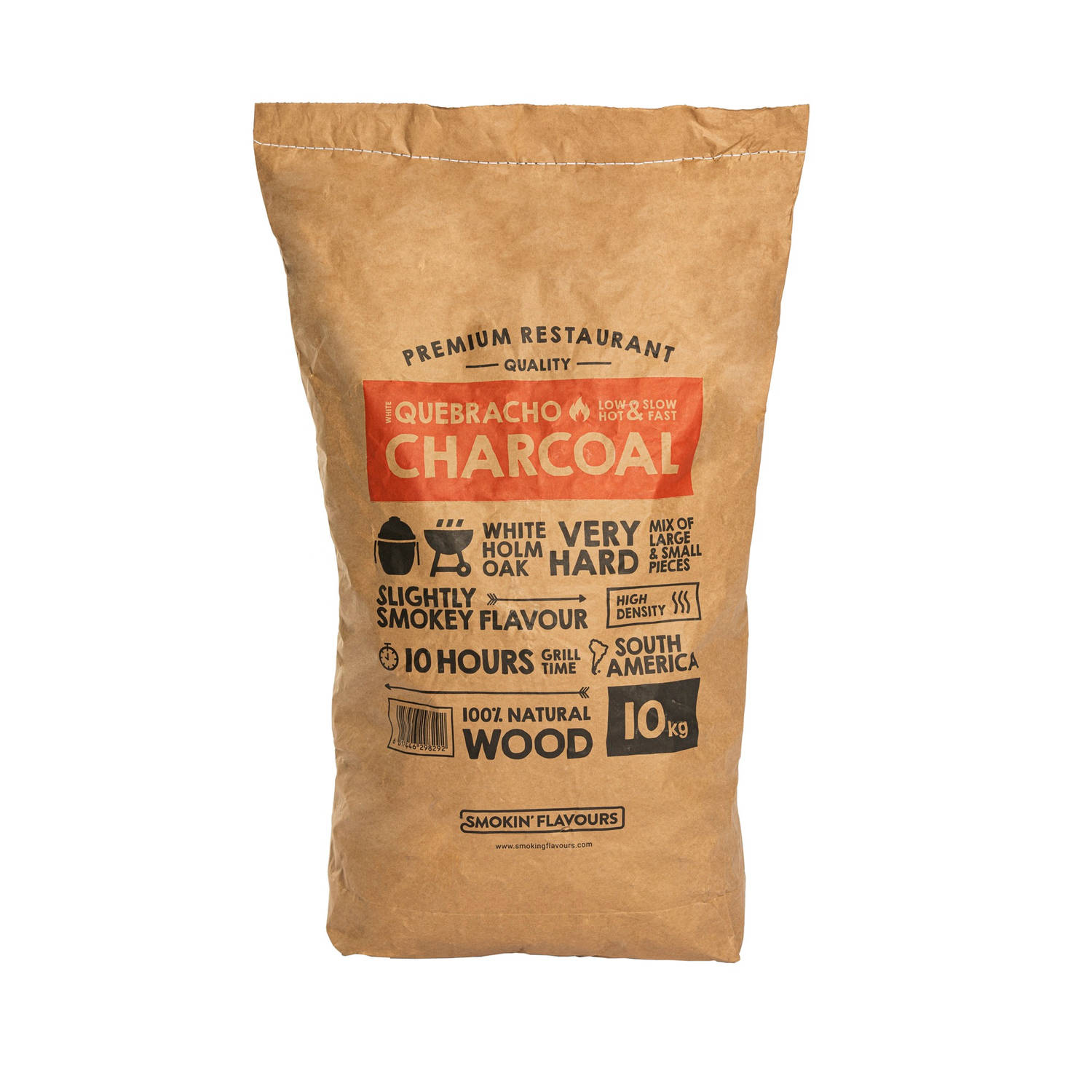 Smokin’ Flavours Quebracho houtskool 10 KG - Houtskool - bbq - Lange brandtijd - Eikenhout